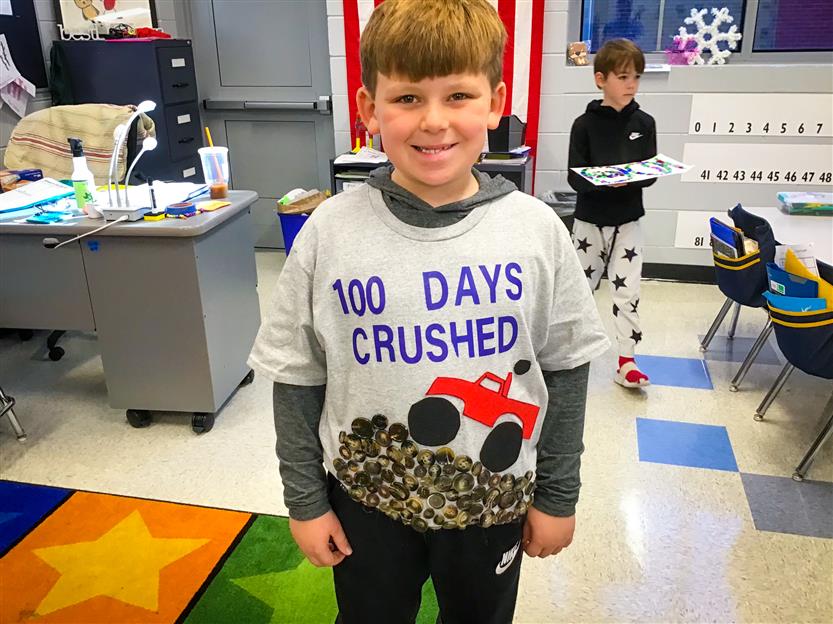 Students celebrate the 100th day of school